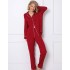 Вискозная пижама с брюками Aruelle MICHAELA, Цвет: красный, Размеры: XS, изображение 2