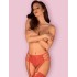 Пояс-трусики с пажами для чулок Obsessive REDIOSA GARTER BELT, Цвет: красный, Размеры: S/M
