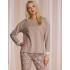 Хлопковая женская пижама Key LNS 934 B21, Цвет: бежевый, Размеры: S
