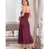 Длинная атласная сорочка Mia-Amore VICTORIA 7108 бордо, Цвет: бордо, Размеры: S, изображение 2