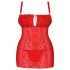 Сексуальная сорочка с трусиками Obsessive BLOSSMINA CHEMISE, Цвет: красный, Размеры: 6XL/7XL, изображение 3
