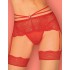 Кружевной пояс для чулок Obsessive LOVENTY GARTER BELT, Цвет: красный, Размеры: L/XL