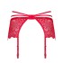 Кружевной пояс для чулок Obsessive LOVENTY GARTER BELT, Цвет: красный, Размеры: L/XL, изображение 4