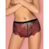 Кружевные трусики шорты Obsessive REDESSIA, Цвет: черный/красный, Размеры: S/M