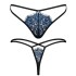 Трусики стринги Obsessive YASSMYNE THONG, Цвет: черный/синий, Размеры: S/M, изображение 5