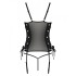 Соблазнительный корсет + стринги Passion MALWIA CORSET, Цвет: черный, Размеры: S/M, изображение 4