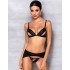 Сексуальный комплект с поясом для чулок Passion MILEY SET WITH OPEN BRA, Цвет: черный, Размеры: 2XL/3XL