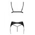 Сексуальный комплект с поясом для чулок Passion MILEY SET WITH OPEN BRA, Цвет: черный, Размеры: 2XL/3XL, изображение 4