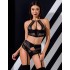 Сексуальный комплект с поясом для чулок Passion SCARLET SET black, Цвет: черный, Размеры: 2XL/3XL