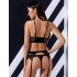 Сексуальный комплект с поясом для чулок Passion SCARLET SET black, Цвет: черный, Размеры: 2XL/3XL, изображение 2