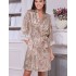 Короткий шелковый халат Mia-Amore 3453 CLEMENTINA, Цвет: латте, Размеры: L/XL