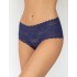 Кружевные бесшовные трусы слипы Julimex BELLIE MAXI GRANATOWE, Цвет: темно-синий, Размеры: S