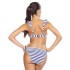 Полосатый купальник с мягкой чашкой Lorin L1145/2, Цвет: бело-синий, Размеры: S, изображение 2