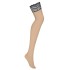 Чулки под пояс Obsessive ISABELLIA STOCKINGS, Цвет: телесный, Размеры: L/XL, изображение 4