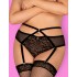 Пояс-трусики с пажами для чулок Obsessive JAGUERIA GARTER BELT, Цвет: черный, Размеры: 6XL/7XL