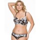 Купальник пуш-ап с цветочным рисунком Fianeta 2640 черный, Цвет: черный, Размеры: 75C