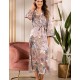 Шелковый длинный халат Mia-Amore MIA 3869, Цвет: мультицвет, Размеры: 2XL/3XL