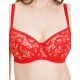 Бюстгальтер с мягкими кружевными чашками Lina A 6010 красный, Цвет: красный, Размеры: 75E