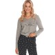Женская пижама с брюками Taro 2556/2807 ANA серый/черный, Цвет: серый/черный, Размеры: S