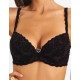 Бюстгальтер балконет пуш-ап флок Simona M 870 бархат черный, Цвет: бархат черный, Размеры: 75C