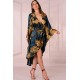 Халат с широкими рукавами LIVIA CORSETTI LC 90660 HANDIS SZLAFROK, Цвет: темно-синий, Размеры: S/M/L
