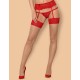 Чулки под пояс Obsessive 838 STOCKINGS, Цвет: телесный/красный, Размеры: L/XL