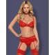 Комплект Obsessive HEARTINA SET с поясом красный, Цвет: красный, Размеры: L/XL