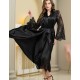 Длинный атласный халат пеньюар Mia-Amore ESTER 7299 черный, Цвет: черный, Размеры: 2XL/3XL
