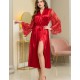 Длинный атласный халат пеньюар Mia-Amore ESTER 7299 красный, Цвет: красный, Размеры: S/M