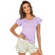 Женская пижама с шортами Donna ANANAS 1/2 VIOLET, Цвет: фиолетовый, Размеры: XL