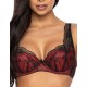 Кружевной бюстгальтер с плотной чашкой MAT PERCY czarno-czerwony M-3530-22, Цвет: черный с красным, Размеры: 65C