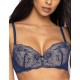 Бюстгальтер балконет пуш-ап MAT PERCY bezowo-granatowy M-3530-11, Цвет: синий с бежевым, Размеры: 70B