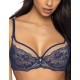Мягкий кружевной бюстгальтер MAT PERCY bezowo-granatowy M-3530-2, Цвет: синий с бежевым, Размеры: 70E