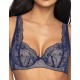 Кружевной бюстгальтер с плотной чашкой MAT PERCY bezowo-granatowy M-3530-22, Цвет: синий с бежевым, Размеры: 70B