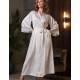 Длинный запашной халат из атласа Mia-Amore MELANI 7279, Цвет: молочный, Размеры: 2XL/3XL