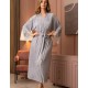 Длинный трикотажный халат Mia-Amore CHRISTEL 1909, Цвет: cерый меланж, Размеры: 4XL/5XL