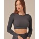 Кроп-топ с длинным рукавом MY MA965 iron, Цвет: графит, Размеры: L