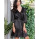 Атласный халат-кимоно Mia-Mella JULIA 8733 черный, Цвет: черный, Размеры: 4XL/5XL