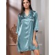 Атласная ночная рубашка Mia-Mella JULIA 8737 изумруд, Цвет: изумруд, Размеры: L