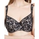Бюстгальтер мягкий с подкроем Lina A 6017 / 6117 черно-серебристый пион, Цвет: черный/пион, Размеры: 90H