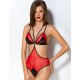 Красное боди с кружевом Passion PEONIA BODY, Цвет: красный, Размеры: L/XL