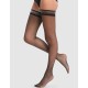 Чулки гладкой коронкой Dim 02YD UP SEXY 15 den, Цвет: черный, Размеры: 2