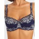 Бюстгальтер балконет кружево биколор Simona M 608 синий-серебро, Цвет: синий-серебро, Размеры: 85D