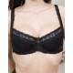 Кружевной бюстгальтер на поролоне Lina A 6086 черный, Цвет: черный, Размеры: 75B