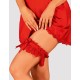 Кружевная подвязка Obsessive AMOR GARTER CHERRIS, Цвет: красный, Размеры: UN