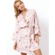 Атласный халат Aruelle ASTRID, Цвет: бежевый/розовый, Размеры: M
