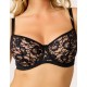 Кружевной мягкий бюстгальтер балконет Lina A 3069 черный, Цвет: черный, Размеры: 70E