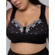 Бюстгальтер больших размеров Valmira 1107 / 1108 черный с белой вышивкой, Цвет: черный с белой вышив, Размеры: 85D