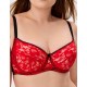 Бюстгальтер с мягкими кружевными чашками Lina A 6010 черно-красный, Цвет: черно-красный, Размеры: 80E