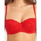 Бюстгальтер балконет анжелика Lina A 6035 красный, Цвет: красный, Размеры: 90B